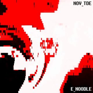 november tide release cover. red and white pixel waves on black.