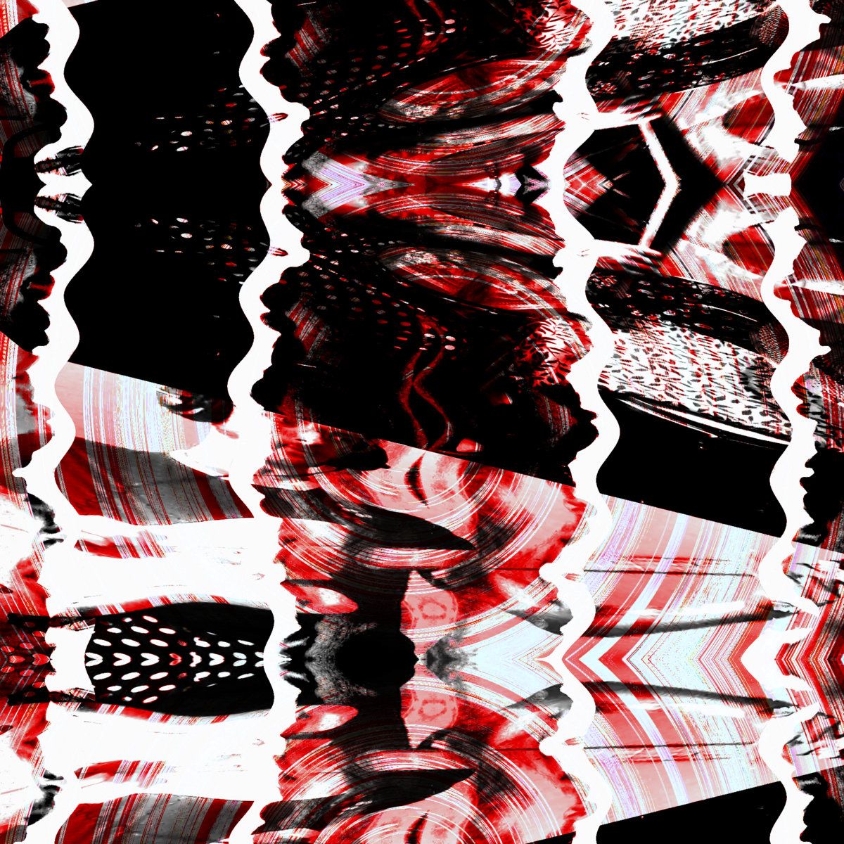 kaleidoscope of wavy singing faces